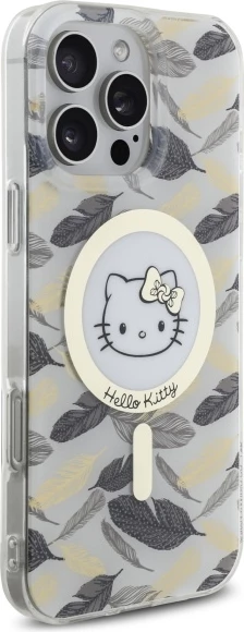 Mbështjellës Hello Kitty IML Golden Leaves MagSafe për iPhone 16 Pro Max, Bardhë