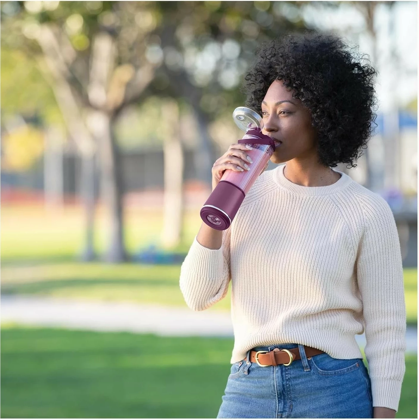 Blender portabil Ninja BC151, 0.53L, USB-C, fiolet