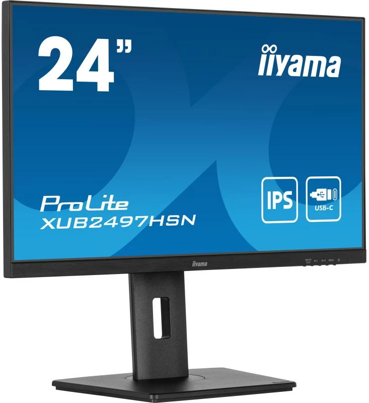 Monitor iiyama ProLite XUB2497HSN-B2 24" IPS, USB-C dock, DisplayPort out, rregullim lartësie 150 mm, e zezë