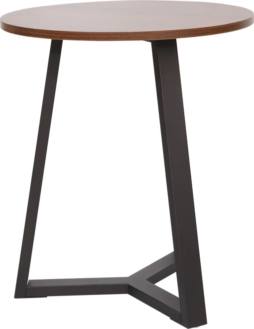 Tavolinë anësore Trepolo, ngjyrë arre dhe metal i zi, D45x52cm