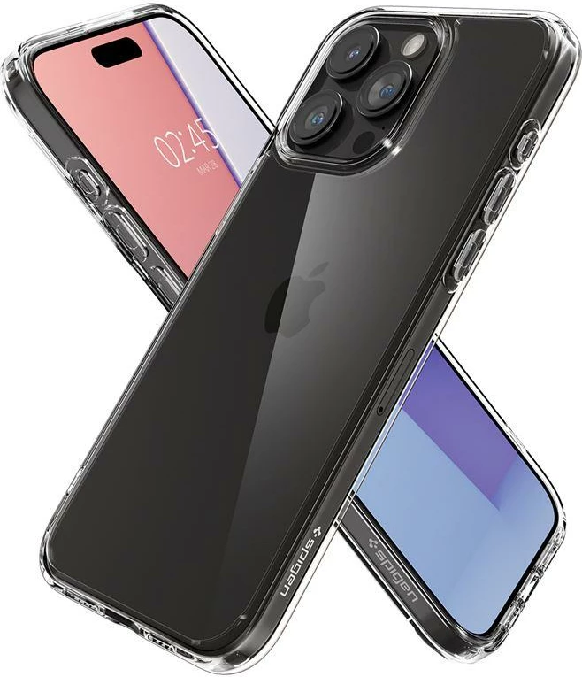 Mbështjellës Spigen Crystal Hybrid për iPhone 15 Pro Max, Transparent