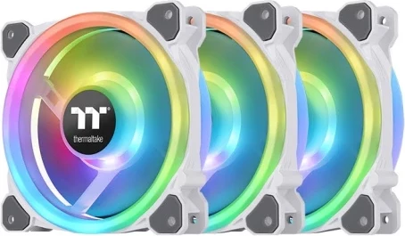 Ventilatorë kasë Thermaltake Riing Trio 12 RGB 120mm, 3 copë, bardhë