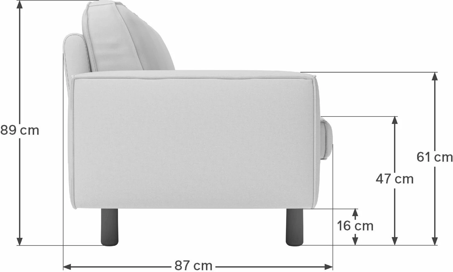 Divan dy-vendësh, ngjyrë Pebble, këmbë dru arre, Atelier del Sofa Sparrow 2