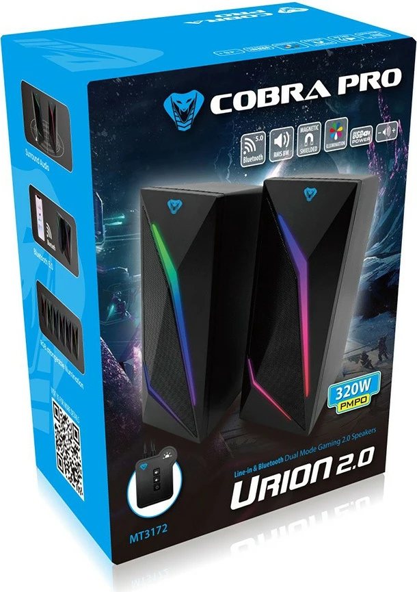 Altoparlantë gaming Media-Tech Cobra Pro Urion 2.0 MT3172, Bluetooth 5.0, RGB, të zinj