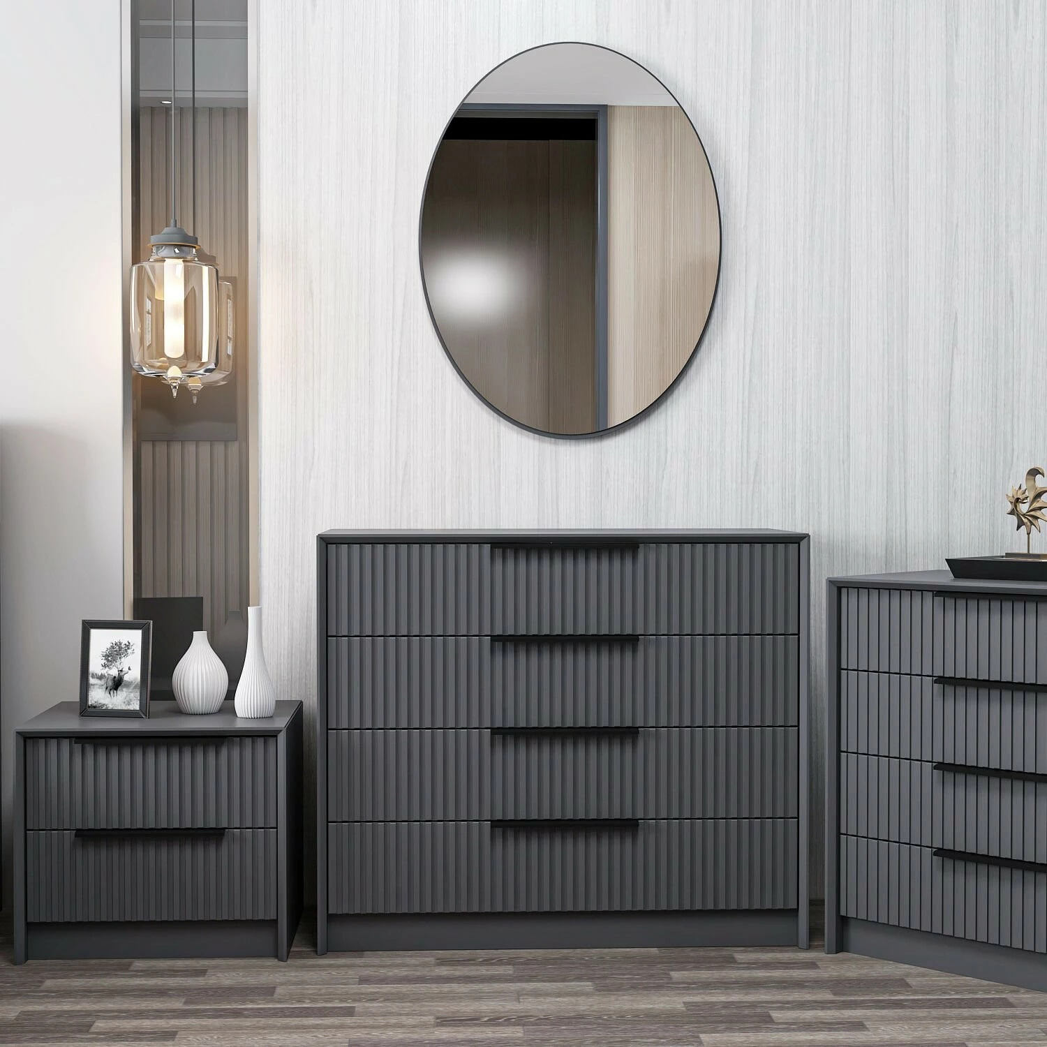 Komodë Hanah Home, Kale Luxe - 4801, ngjyrë antracit