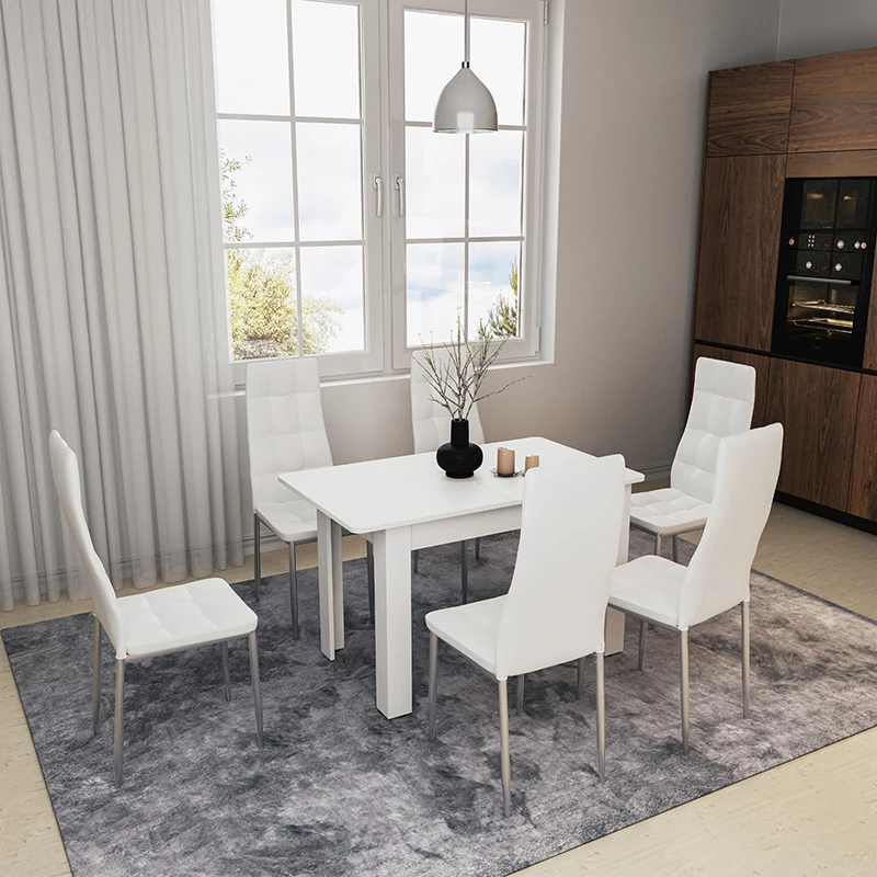 Tavolinë Quiin e zgjatshme, ngjyrë e bardhë, 120-174x70x73.5cm