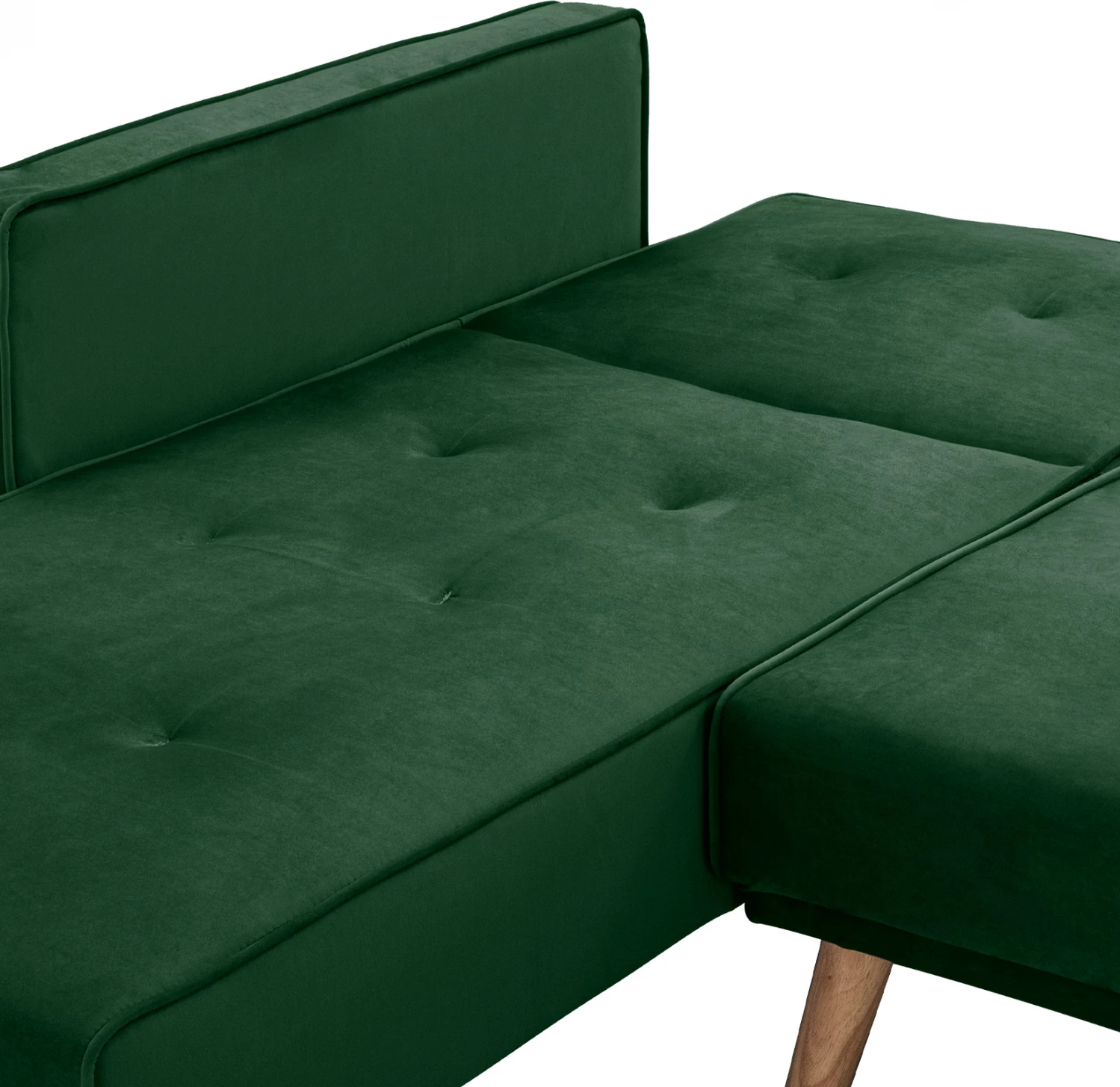 Divan qoshe i kthyeshëm me shtrat TALIA FH3153.03 kadife jeshile 267x153x85 cm
