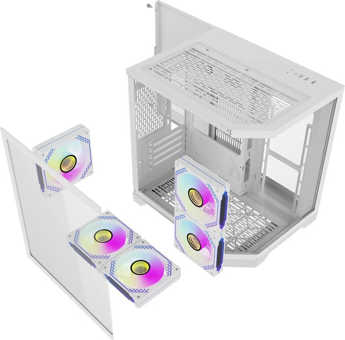 Kasë Darkflash FT350 me 5 ventilatorë ARGB, e bardhë