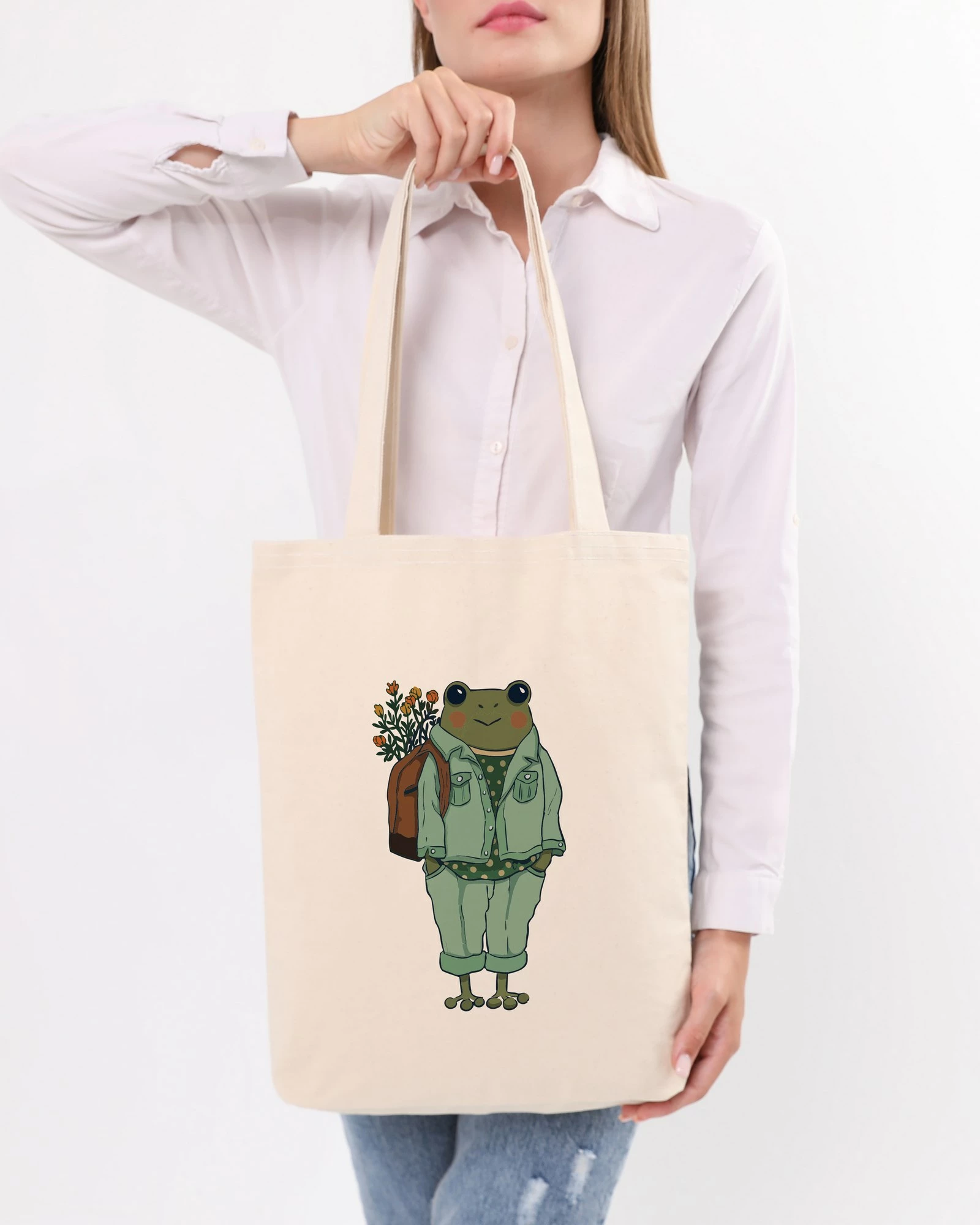 Tote bag Zoozie Bags, krem, 35x40x8cm, model me bretkosë