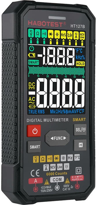 Multimetër digjital Habotest HT127B, universal, me ekran të madh, i zi