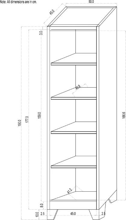 Dollap metalik kolonë, ngjyrë gri e çelët, 50x45x190 cm