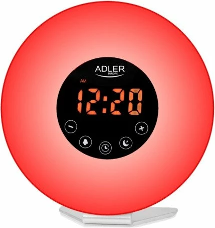 Orë alarmi me dritë Adler AD 1916, simulim lindje dielli, FM radio, USB-C, ndriçim ambient 6 ngjyra, multikolor