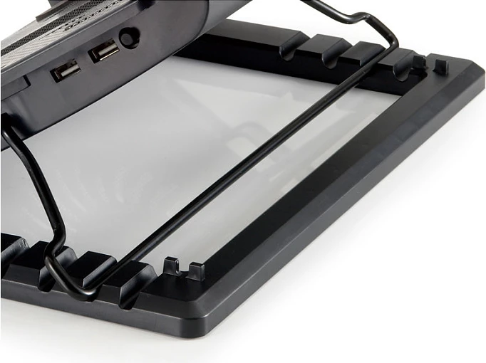 Mbajtëse ftohëse laptopi Conceptronic 1-Fan, USB-A 2.0, deri 17 inç, e zezë
