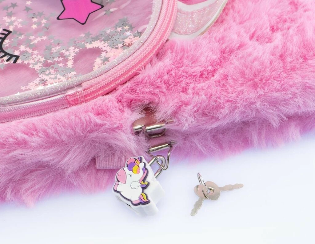 Planifikues maxi Nice me unikorn, me çantë kozmetike të ndashme, 3 stilolapsa, rozë