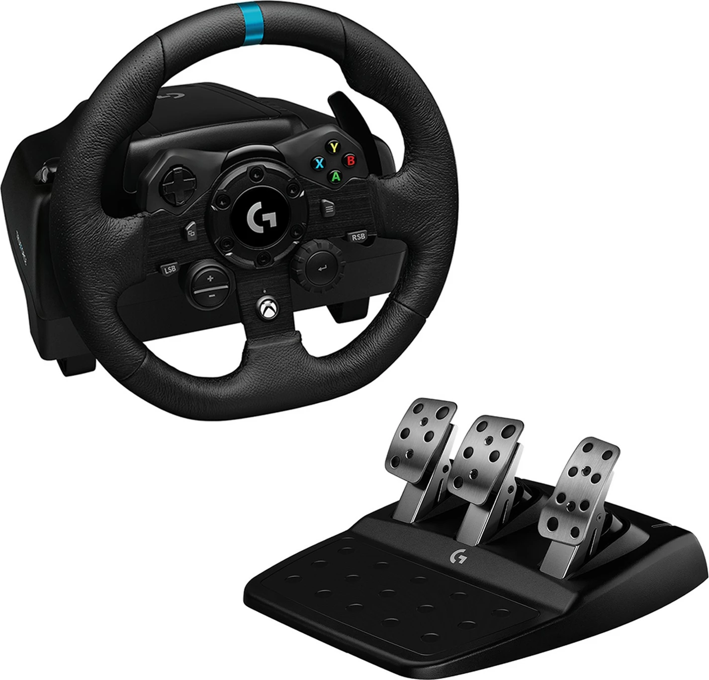 Timoni dhe Pedalet Logitech G923 për Xbox X|S, Xbox One dhe PC, 900°, I zi