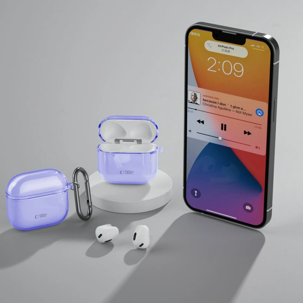 Mbështjellës Tech-Protect FlexAir për AirPods 4, Violet