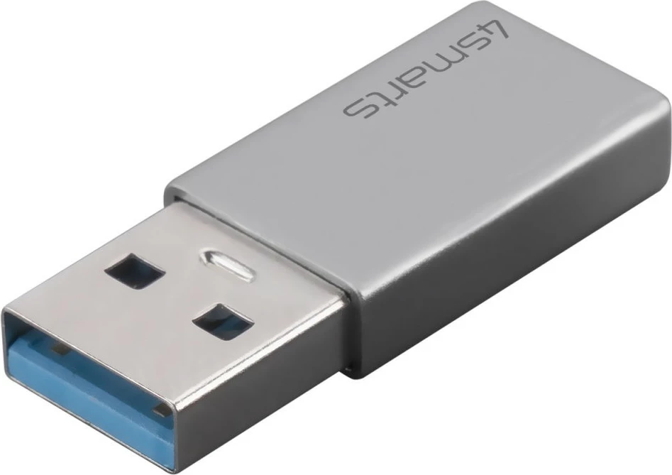 Adapter USB 4smarts 540275, USB Type-A në USB Type-C, Gri