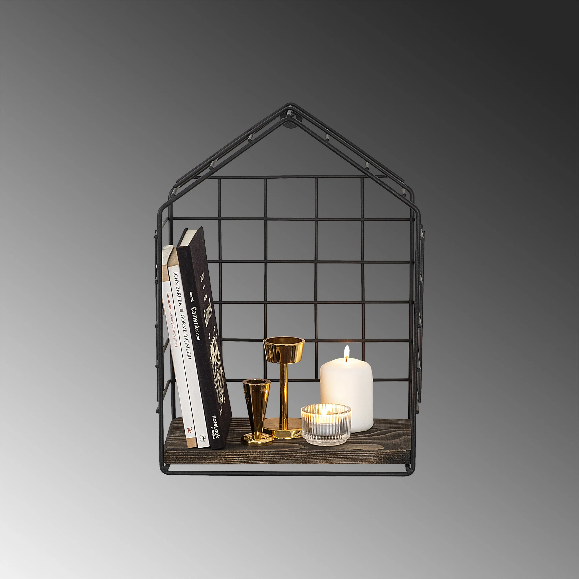 Raft muri Hanah Home, Ranunculus, ngjyrë e zezë dhe arre e errët