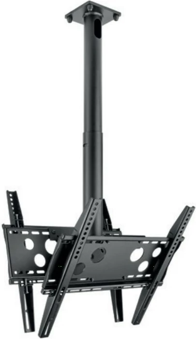 Mbajtës tavani për dy ekrane HAGOR HA DH Duo S, 32-50 inç, rregullim lartësie, ngjyrë e zezë