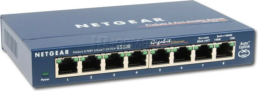 Switch Netgear GS108GE, 8 porta Gigabit, Kasë blu