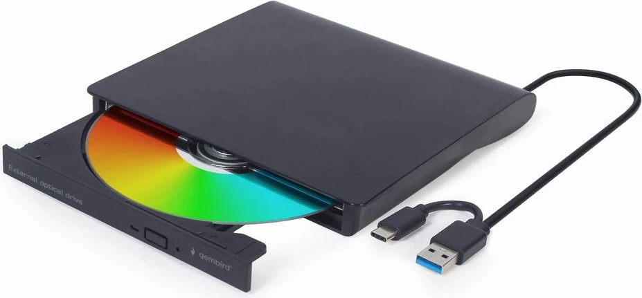 Disk DVD-USB-C Gembird, e zezë 