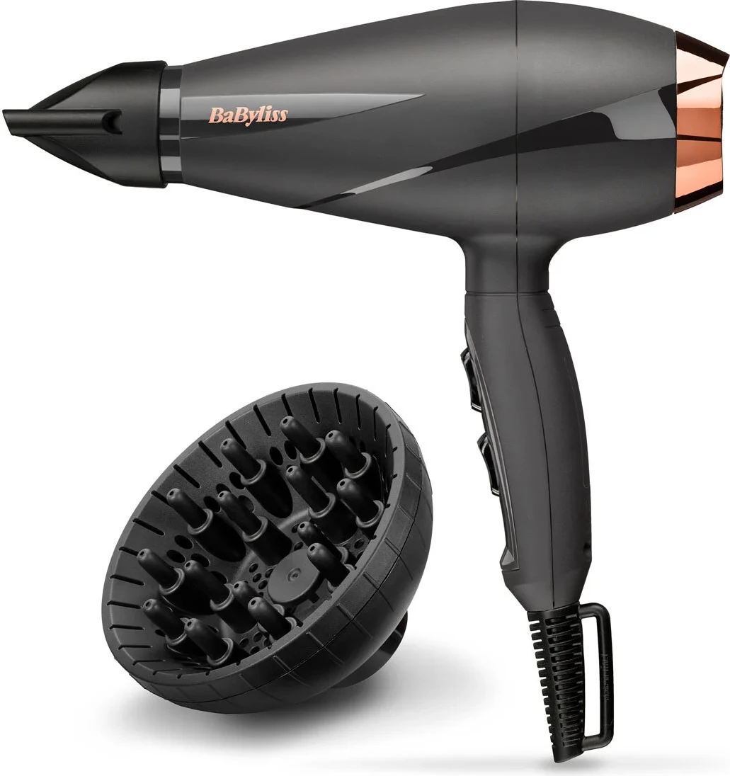 Tharëse flokësh, BaByliss 6709DE, 2100W, motor AC profesional, me difuzer, e zezë