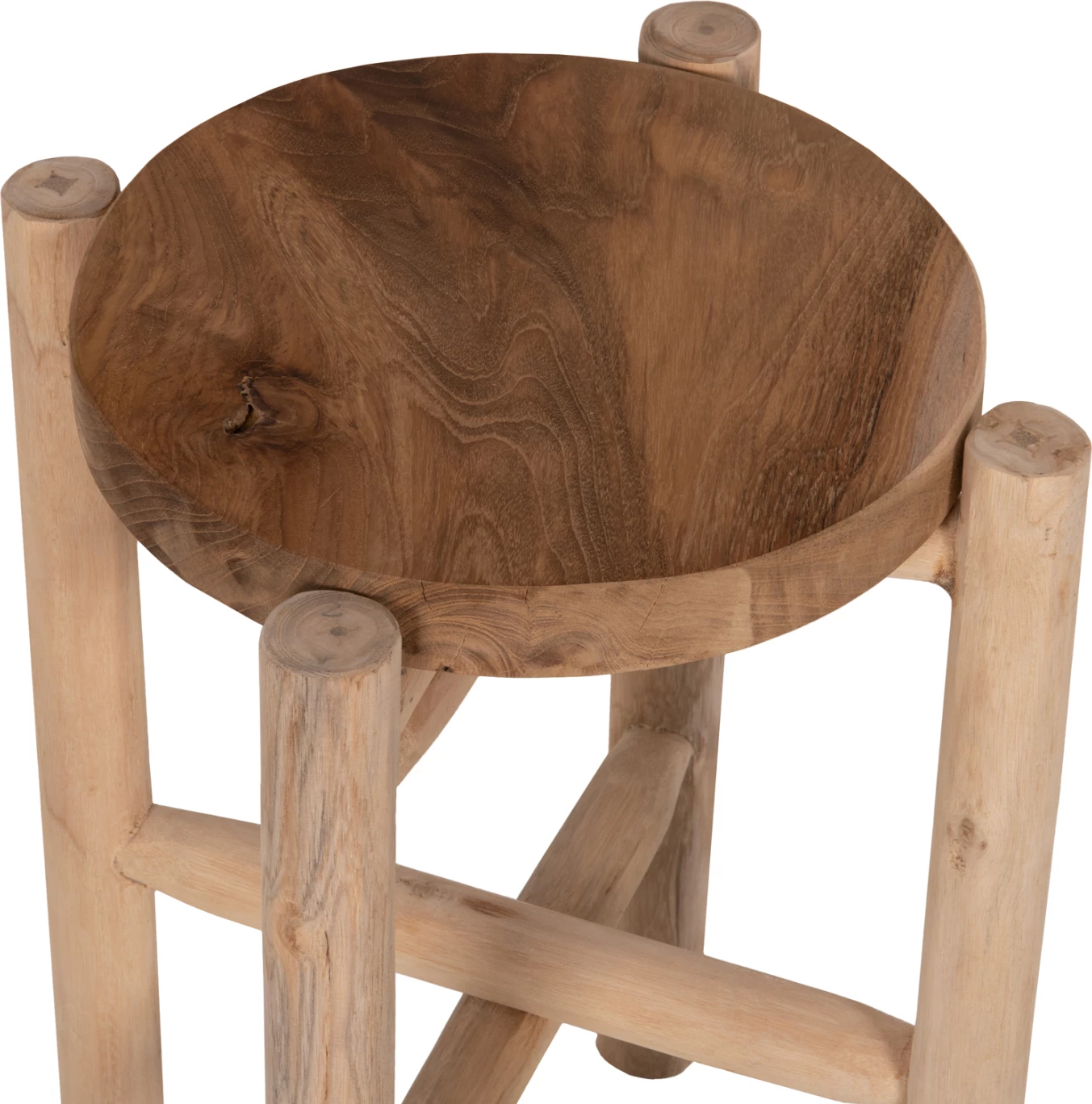 Piedestal për lule HOVER FH7936 dru teak ngjyrë natyrale Φ30x100H cm