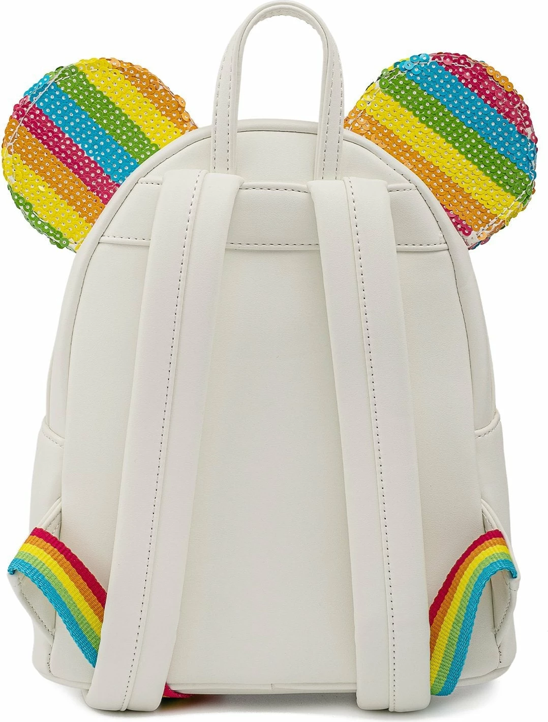 Mini çantë shpine Loungefly Disney Sequin Rainbow Minnie, 22.9 x 26.7 x 11.5 cm, e bardhë, 1 copë