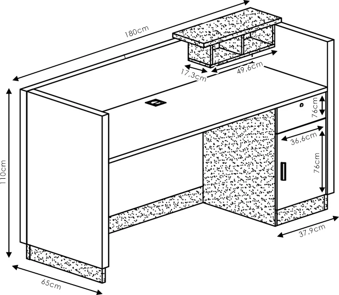 Tavolinë pritjeje Oscar, ngjyrë arre-antracit, 180x65x76cm
