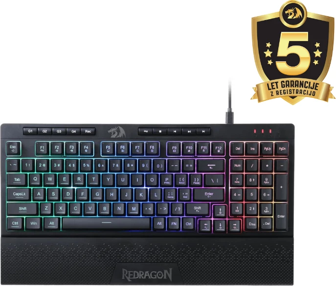 Tastierë gaming Redragon Shiva Pro K515-RGB, USB, RGB, 98 taste, membrane, me makro G1-G4