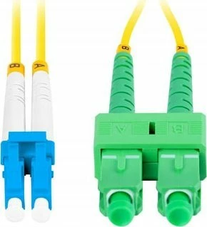 Kabllo fiber optike patchcord Lanberg SM LC/UPC–SC/APC duplex 2 m G657A1 LSZH 3.0 mm, e verdhë