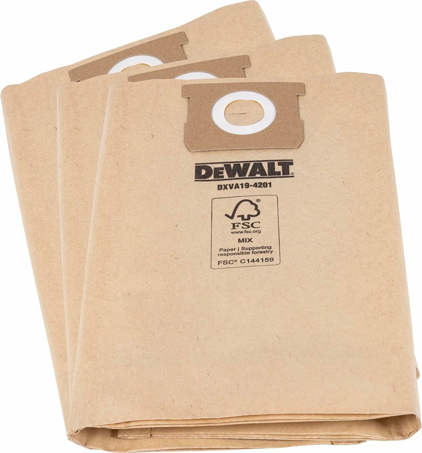 Qese pluhuri për fshesë me korent DeWalt DXVA19-4201 23–38L, 3 copë