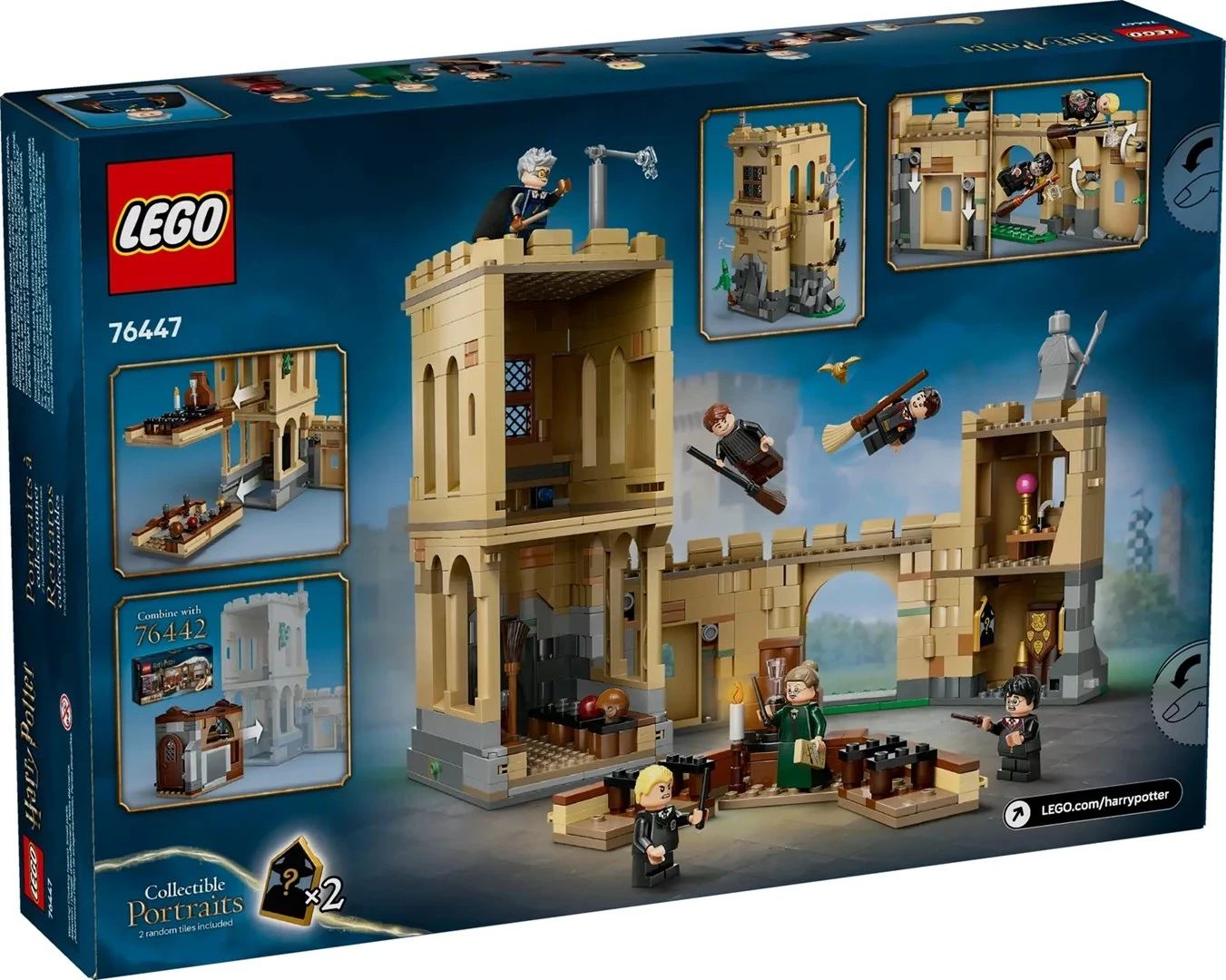 Set LEGO Harry Potter 76447 Hogwarts Castle: Flying Lessons, 651 pjesë, 6 minifigura
