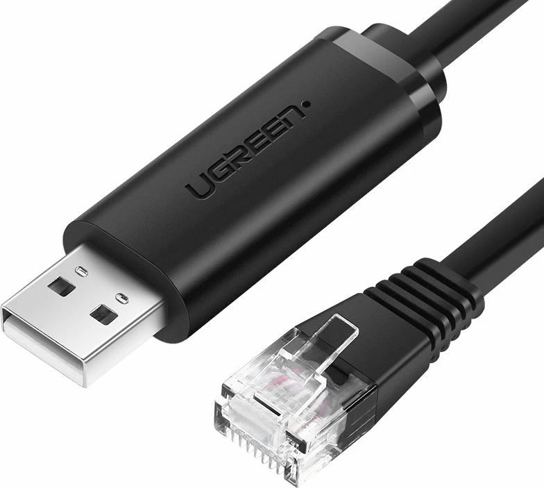 Kabllo konsolë USB 2.0 në RJ45 Ugreen CM204 (UGR597BLK) 1.5 m e zezë