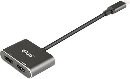 Adapter Club3D MST-Hub USB-C në DP/HDMI 4K60Hz, i zi