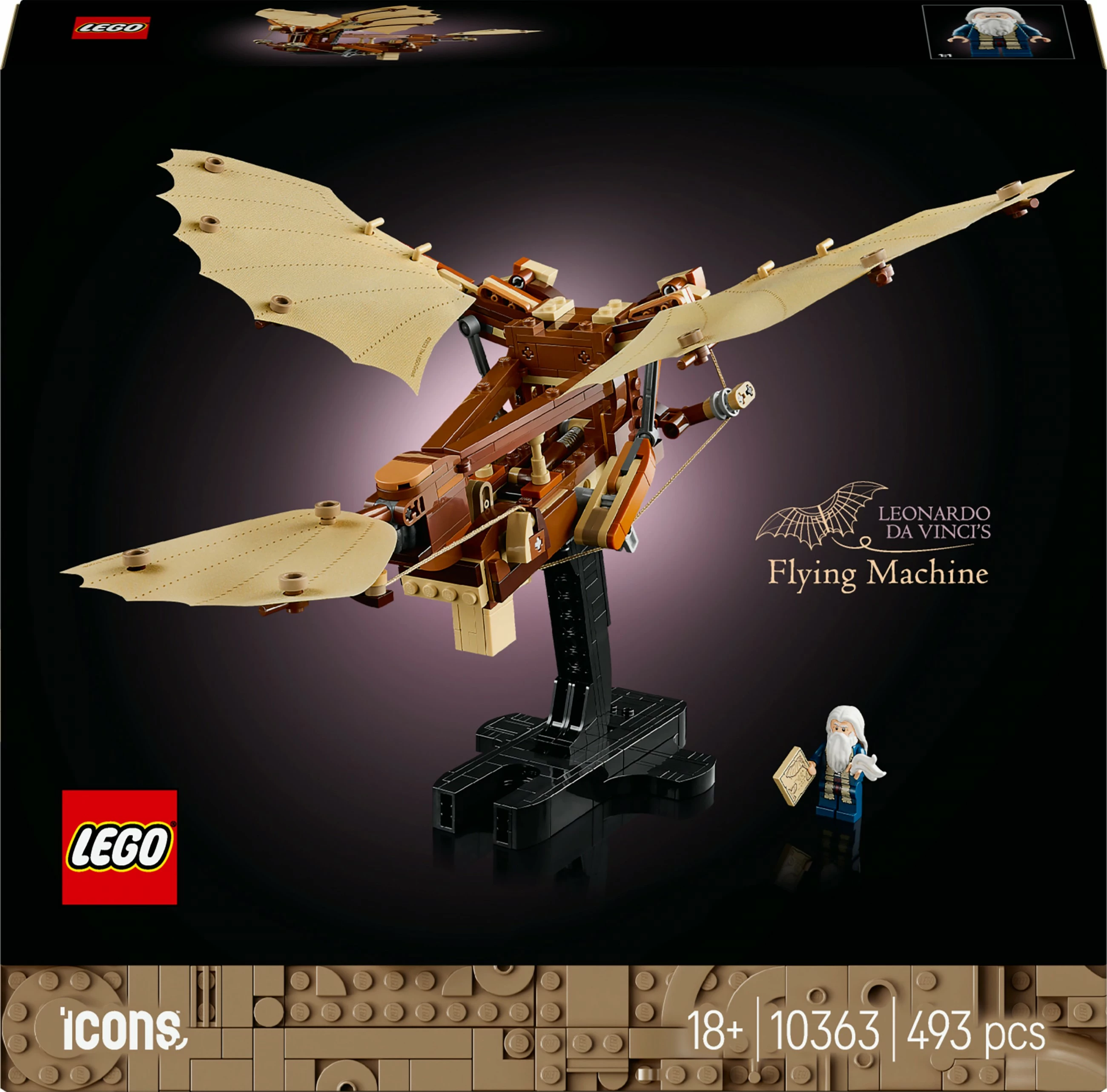 Set ndërtimi LEGO Leonardo da Vinci's Flying Machine, 493 pjesë, shumëngjyrësh