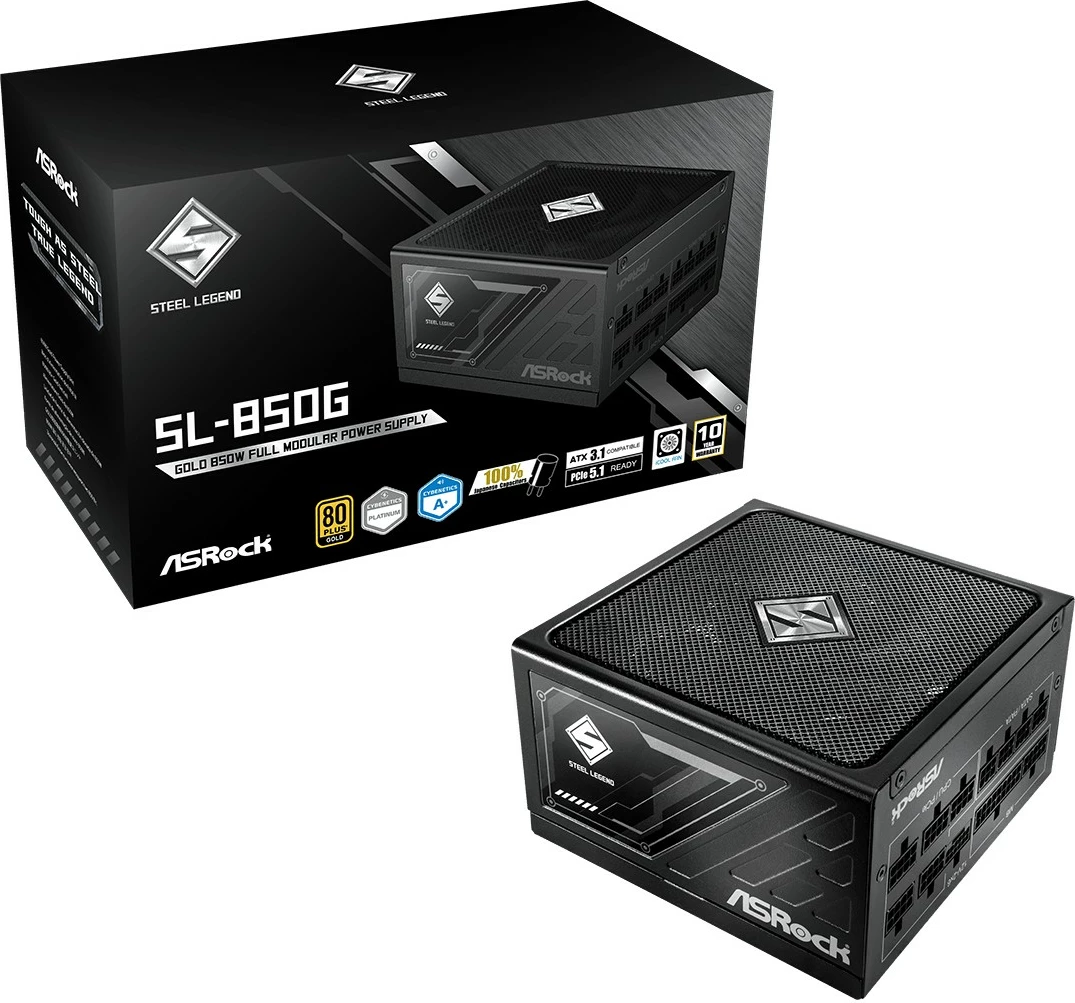 Furnizues energjie ASRock Steel Legend SL-850G 850W, full modular, 80+ Gold, zi