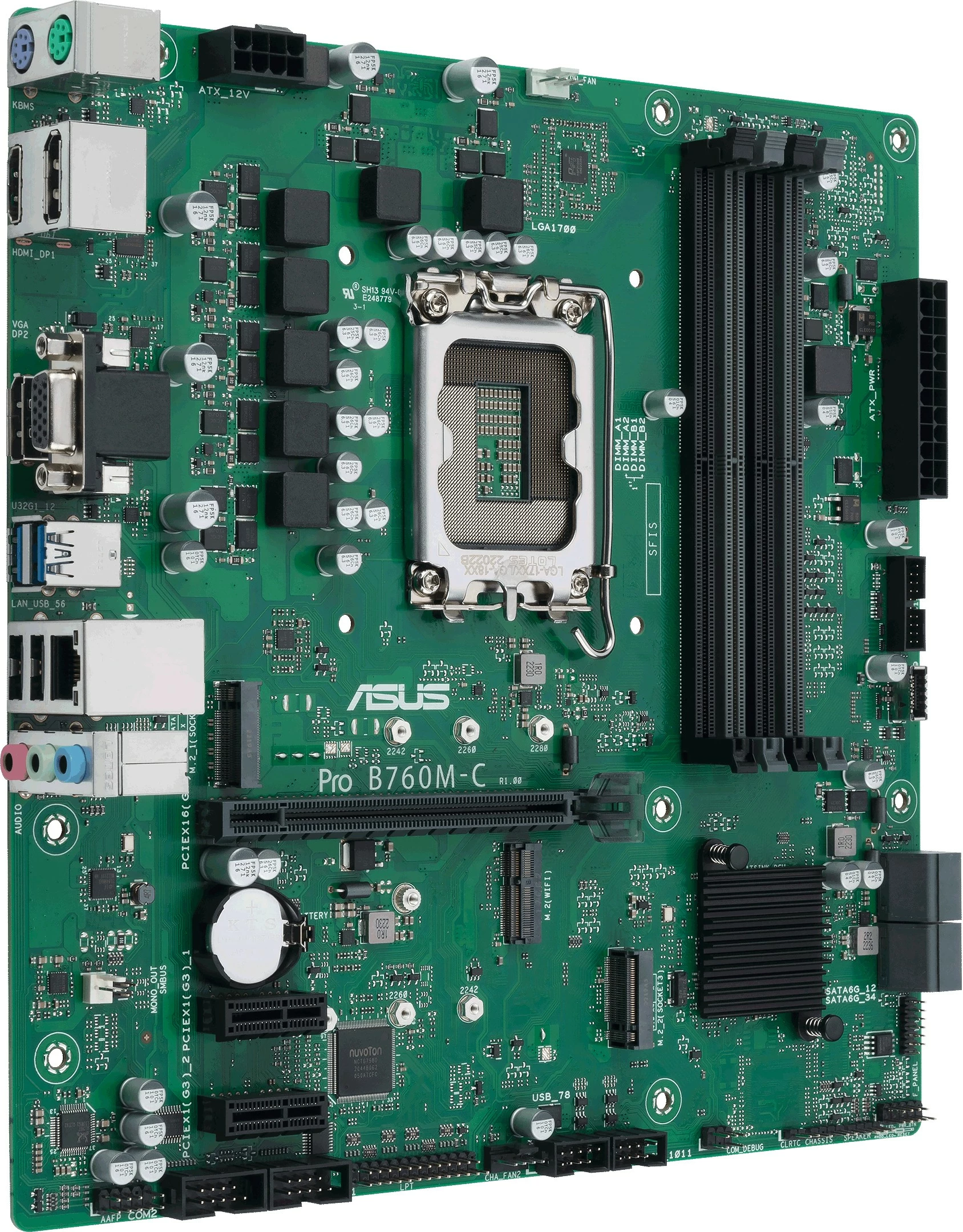 Pllakë amë ASUS PRO B760M-C-CSM, Intel, LGA 1700, DDR5-SDRAM, 128 GB
