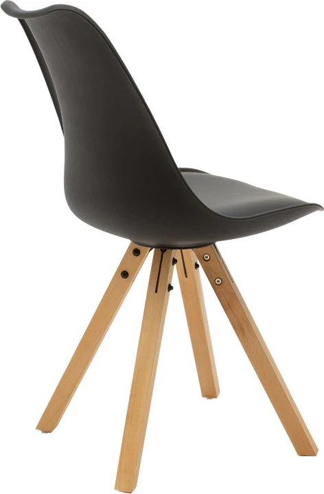 Set tavoline me karrige Chloe-Caron, 5 pjesë, ngjyrë gri e errët/zezë, 120x70x75cm