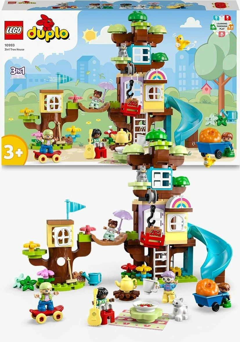Set ndërtimi LEGO DUPLO 3in1 Tree House, 126 pjesë, shumëngjyrësh