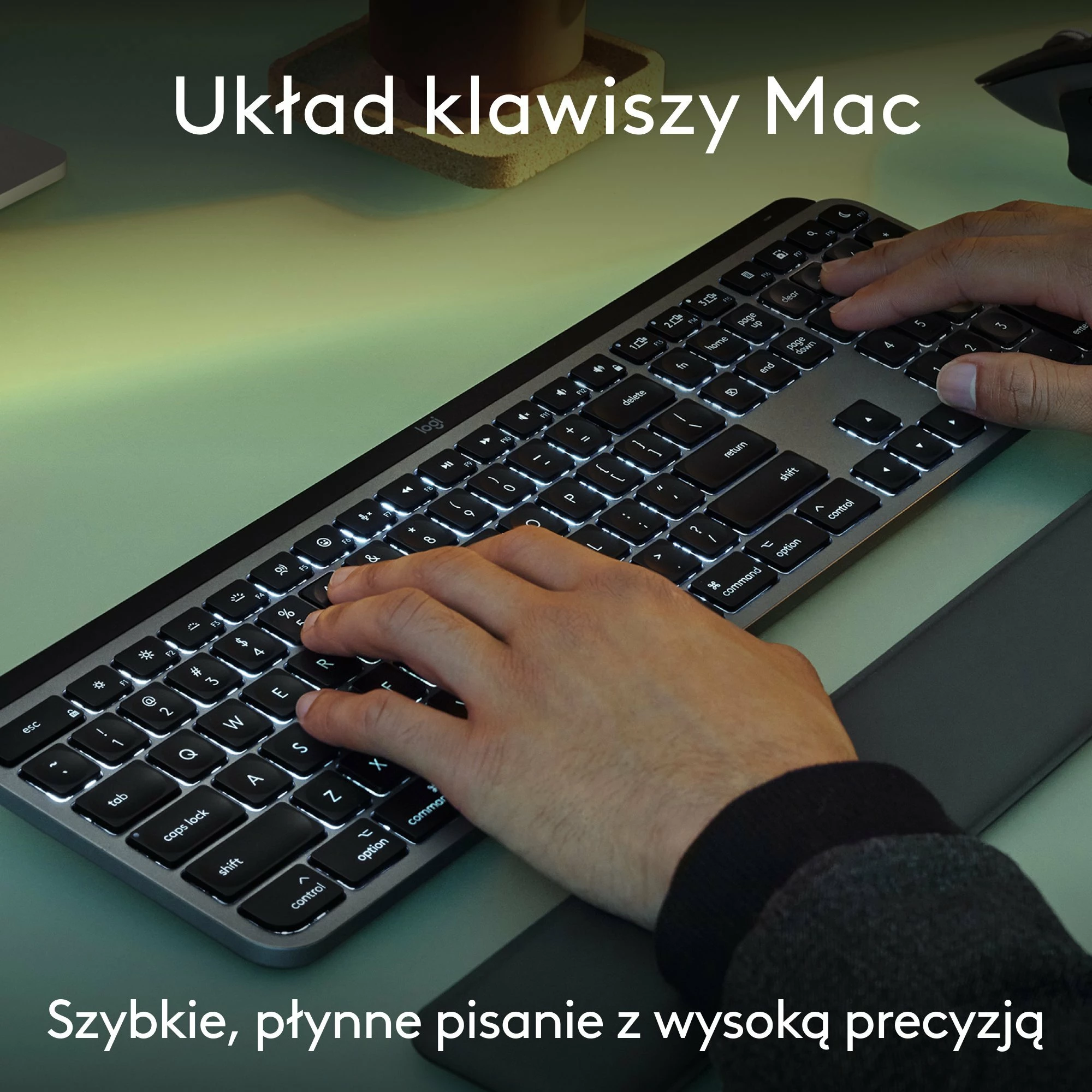 Set tastierë + Maus Logitech MX Keys S Combo for Mac 920-012845, Bluetooth, US INTL, me numpad, i zi, me palm rest