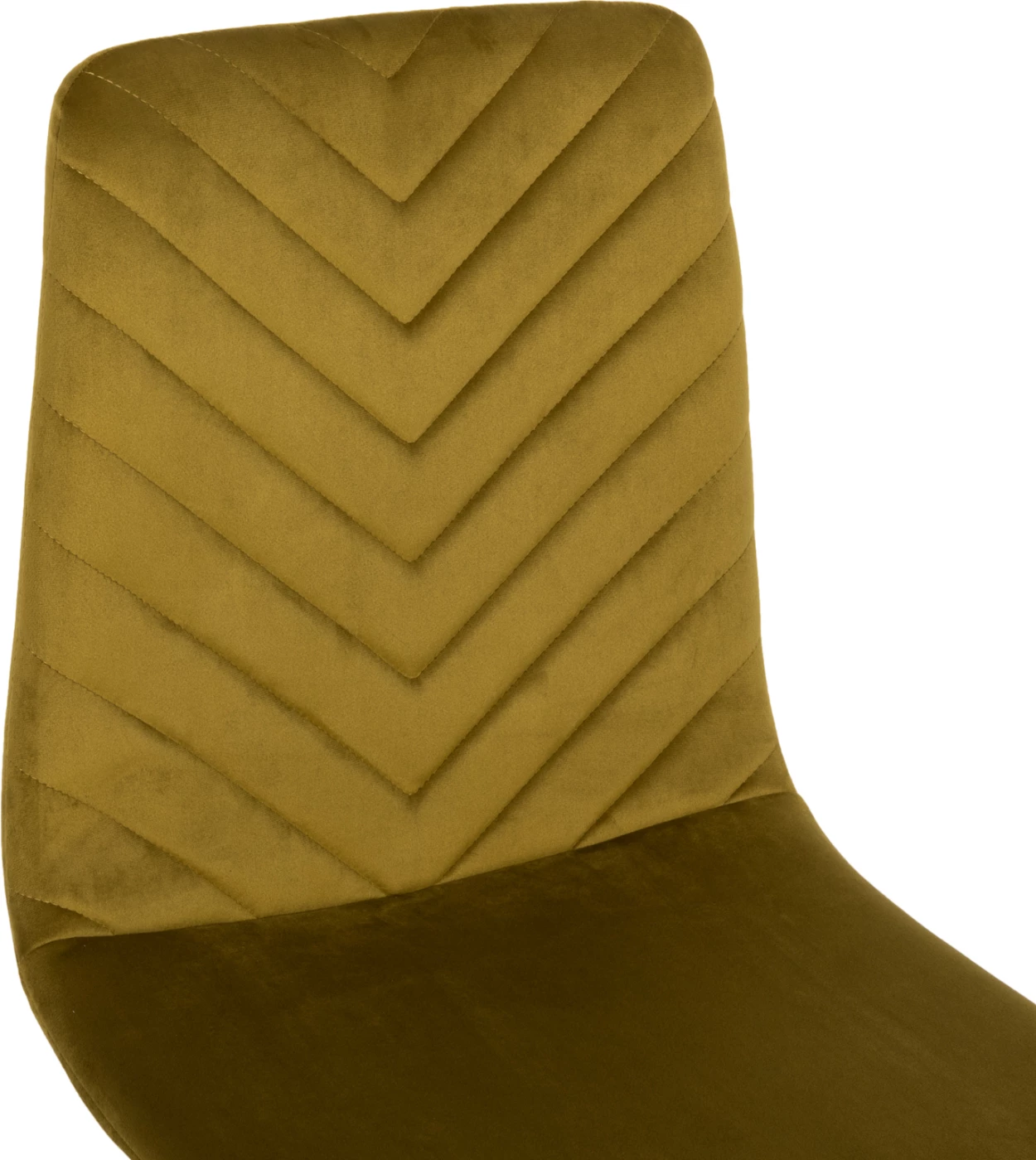 Karrige ngrënieje LATRELL, FH8587.07, kadife jeshile ulliri, këmbë metali të zeza, 43x54x88H cm, set prej 4 copash