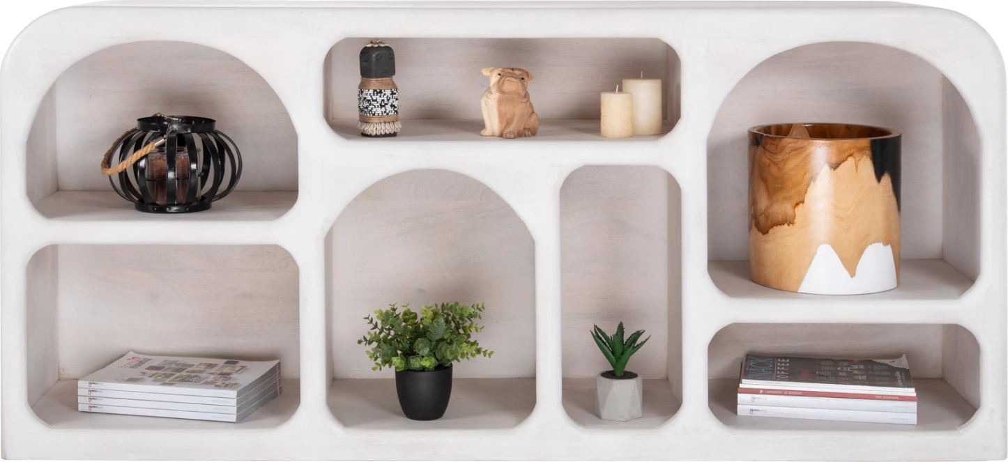 Bufe HANDYR FH9705 dru mango i bardhë 165x35x75 cm