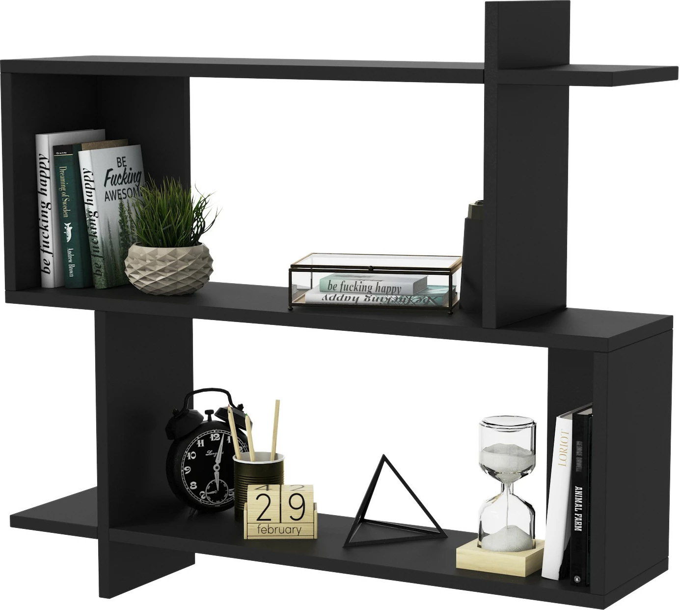 Raft muri, ngjyrë e zezë, Skye Decor, Mina