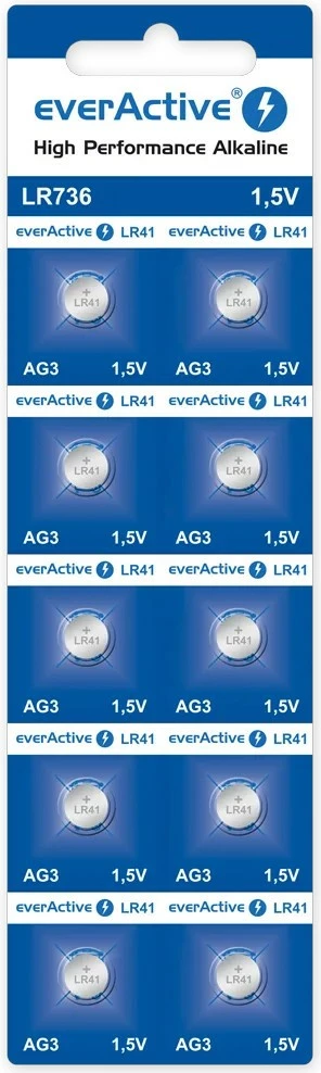Bateri mini alkaline everActive AG3 LR41 LR736, 1.5V, 10 copë