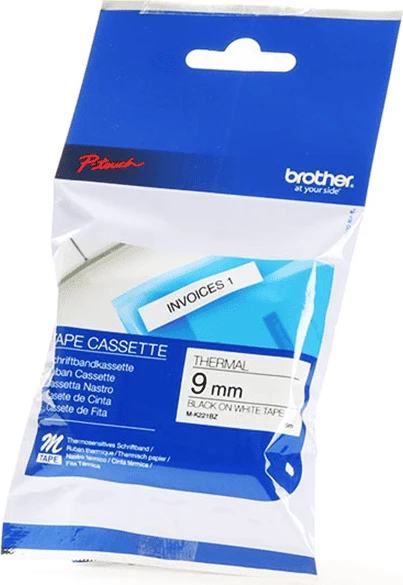 Shirit etiketimi termik, Brother MK221BZ 9 mm, zi në të bardhë