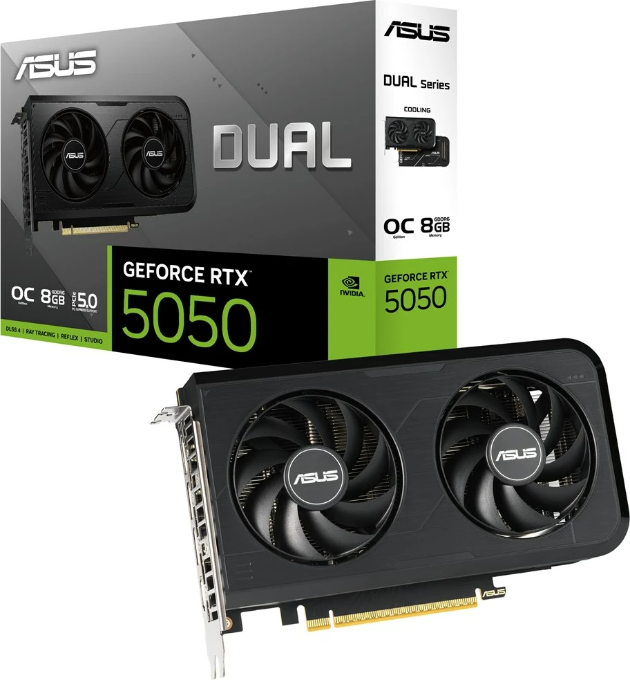 Kartelë grafike ASUS Dual NVIDIA GeForce RTX 5050 OC, 8 GB GDDR6, e zezë