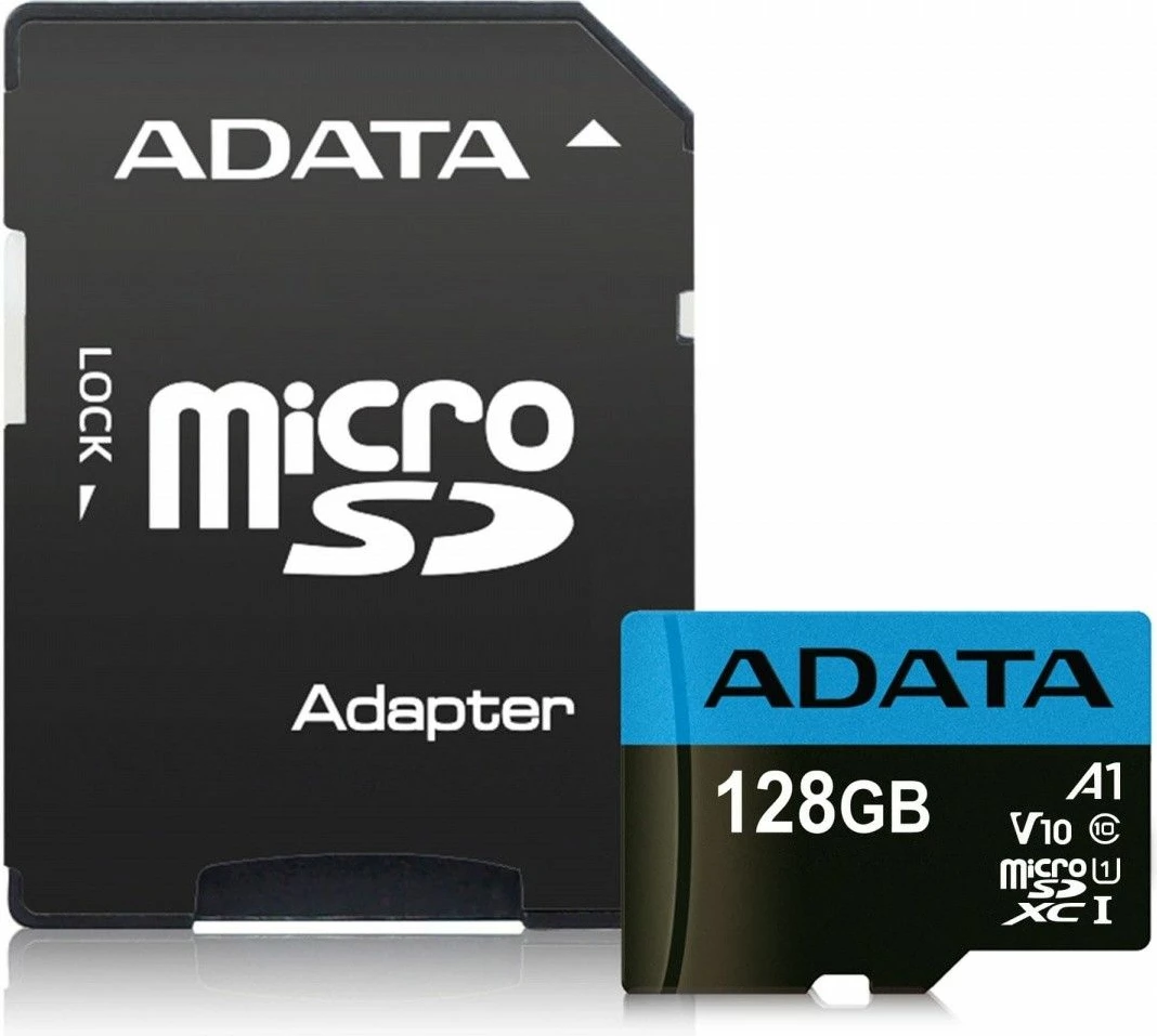 Kartelë memorie ADATA Premier AUSDX128GUICL10A1-RA1 microSDXC 128 GB Class 10 UHS-I/U1 A1 V10, me adapter SD