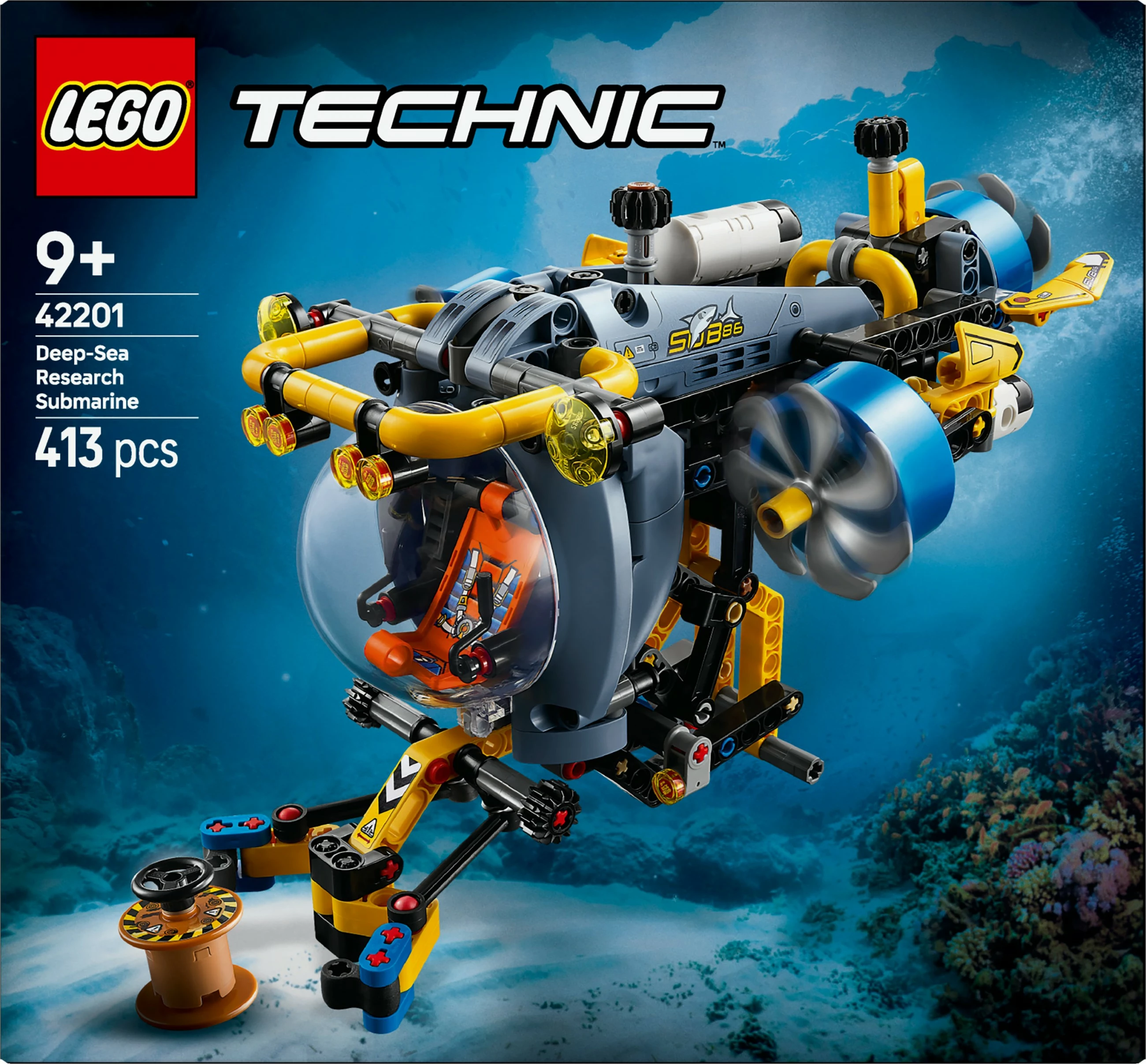 Set ndërtimi LEGO Technic 42201, nëndetëse kërkimore, 413 pjesë, multikolor