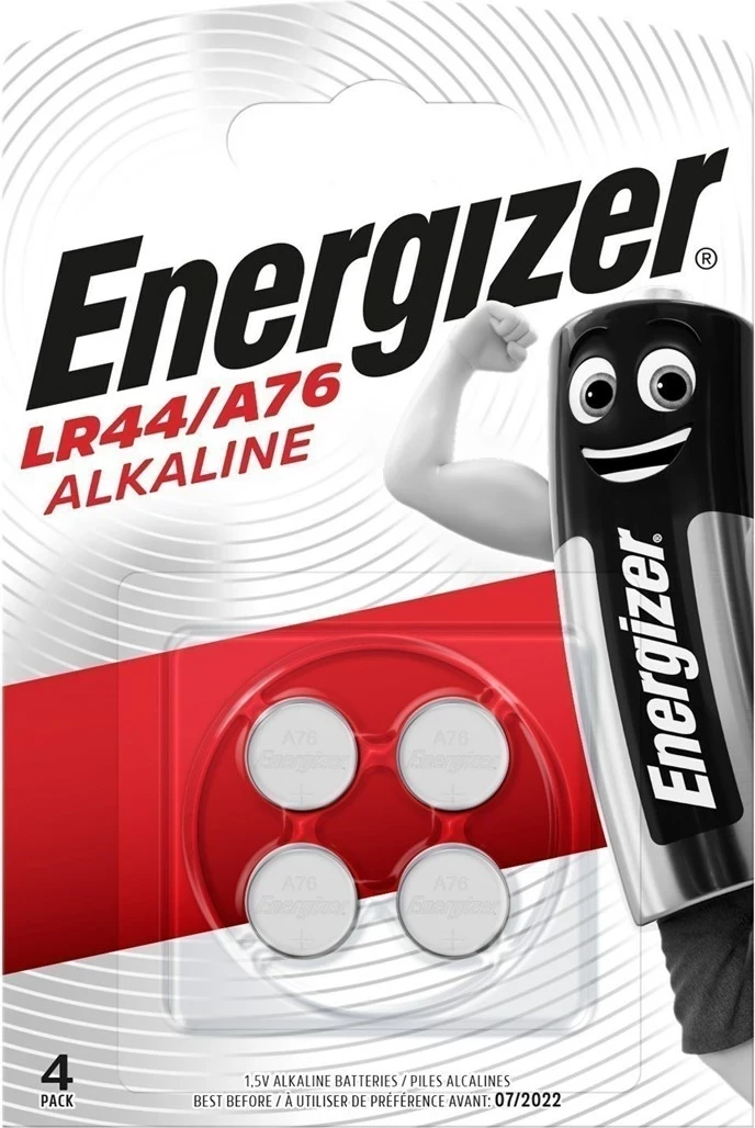 Bateri buton Energizer LR44/A76, 1.5V, set 4 copë, Argjendtë